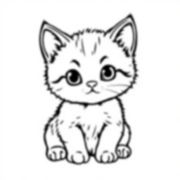 cute kitten - cute, kitten coloring page