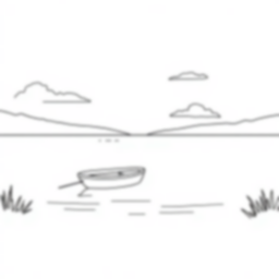 boat on lake - boat, lake coloring page