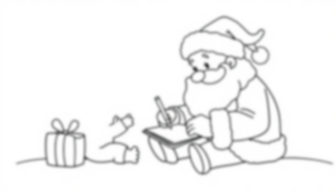 child writing letter to santa - child, writing, letter, santa coloring page