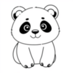 adorable panda - adorable, panda coloring page