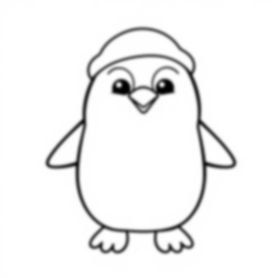 cute penguin - cute, penguin coloring page