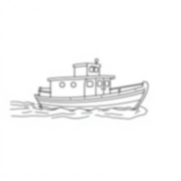 Free barge on river - river, barge Coloring Page for Kids - Printable PDF & PNG