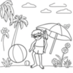 Free summer fun - fun, summer Coloring Page for Kids - Printable PDF & PNG