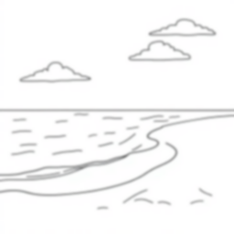 Free sandy beach - sandy beach Coloring Page for Kids - Printable PDF & PNG