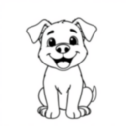 happy dog - happy, dog coloring page