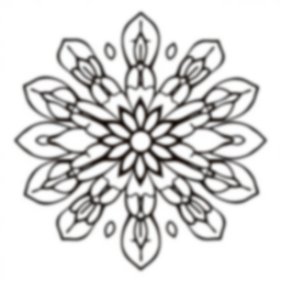 floral mandala - mandala, floral coloring page