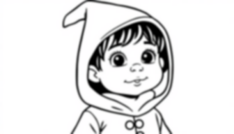 child wearing costume - child, costume coloring page