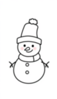 snowman with hat - snowman, hat coloring page