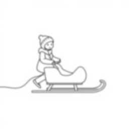 Free sled being pulled - sled, pulled Coloring Page for Kids - Printable PDF & PNG