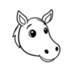 Free horse head - horse, head Coloring Page for Kids - Printable PDF & PNG