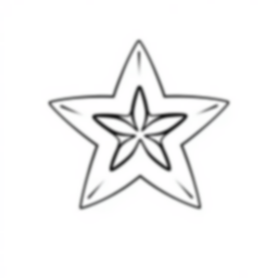 simple star - star, simple coloring page