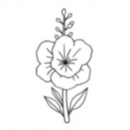 Free hollyhock - hollyhock Coloring Page for Kids - Printable PDF & PNG