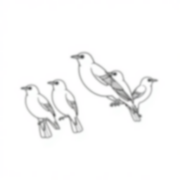 starling in flock - starling, flock coloring page