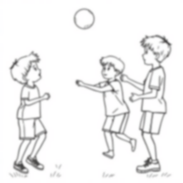 kids playing catch - playing, kids, catch coloring page