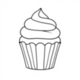 basic cupcake - basic, cupcake coloring page