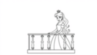 princess on balcony - princess, balcony coloring page