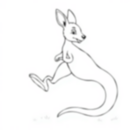 wallaby hopping - hopping, wallaby coloring page