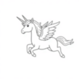 unicorn flying - unicorn, flying coloring page