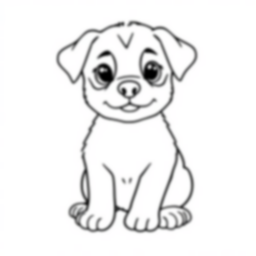 adorable puppy - puppy, adorable coloring page