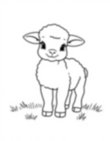 Free easter lamb - easter, lamb Coloring Page for Kids - Printable PDF & PNG