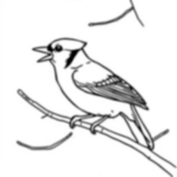 blue jay chirping - blue jay, chirping coloring page