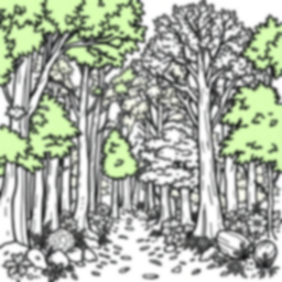 Free autumn forest - forest, autumn Coloring Page for Kids - Printable PDF & PNG