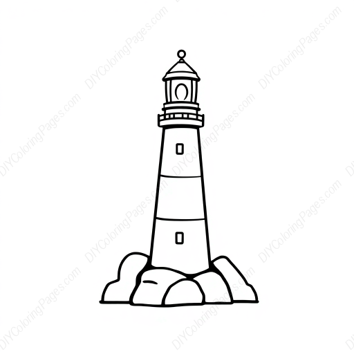 Free Printable lighthouse at night - night, lighthouse Coloring Page for Kids and Adults - High Quality PDF & PNG Download