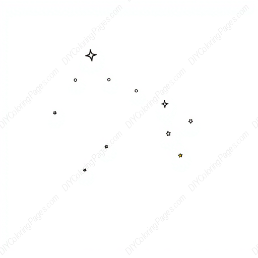 Free Printable starry sky - stars, night, moon, starry sky Coloring Page for Kids and Adults - High Quality PDF & PNG Download