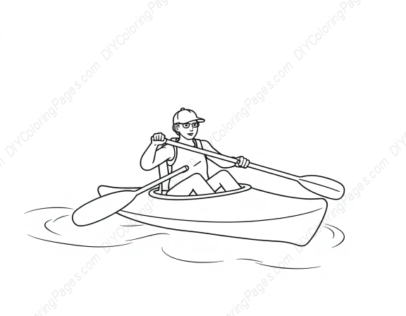 Free Printable kayak paddling - kayak, paddling Coloring Page for Kids and Adults - High Quality PDF & PNG Download