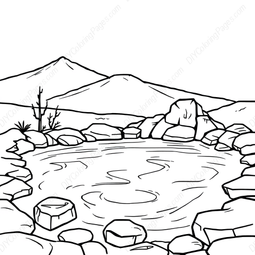 Free Printable hot springs - hot springs Coloring Page for Kids and Adults - High Quality PDF & PNG Download