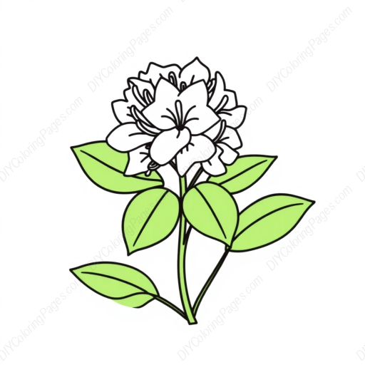 Free Printable rhododendron - rhododendron Coloring Page for Kids and Adults - High Quality PDF & PNG Download
