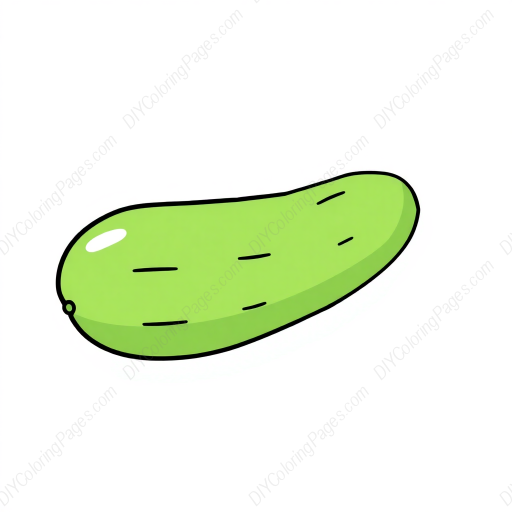 Free Printable cucumber - cucumber Coloring Page for Kids and Adults - High Quality PDF & PNG Download
