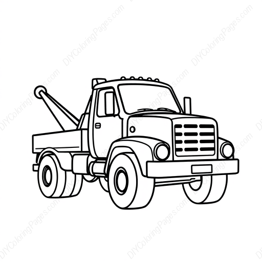 Free Printable tow truck - tow truck Coloring Page for Kids and Adults - High Quality PDF & PNG Download