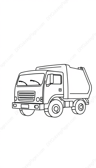 Free Printable garbage truck - garbage truck Coloring Page for Kids and Adults - High Quality PDF & PNG Download
