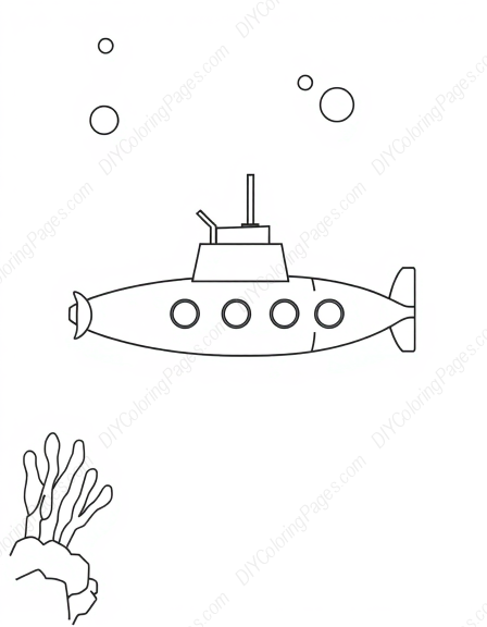 Free Printable submarine underwater - underwater, submarine Coloring Page for Kids and Adults - High Quality PDF & PNG Download