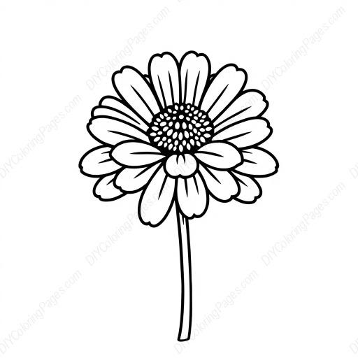 Free Printable zinnia - zinnia Coloring Page for Kids and Adults - High Quality PDF & PNG Download