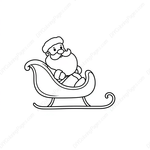 Free Printable santa in sleigh - santa, sleigh Coloring Page for Kids and Adults - High Quality PDF & PNG Download