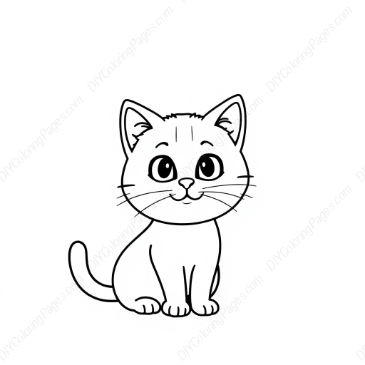 cute cat - cat, cute coloring page