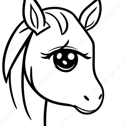 Free Printable horse eye - horse, eye Coloring Page for Kids and Adults - High Quality PDF & PNG Download