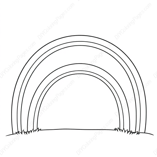 Free Printable double rainbow - double rainbow Coloring Page for Kids and Adults - High Quality PDF & PNG Download