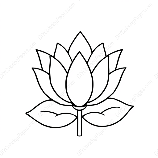 Free Printable lotus flower - lotus flower Coloring Page for Kids and Adults - High Quality PDF & PNG Download