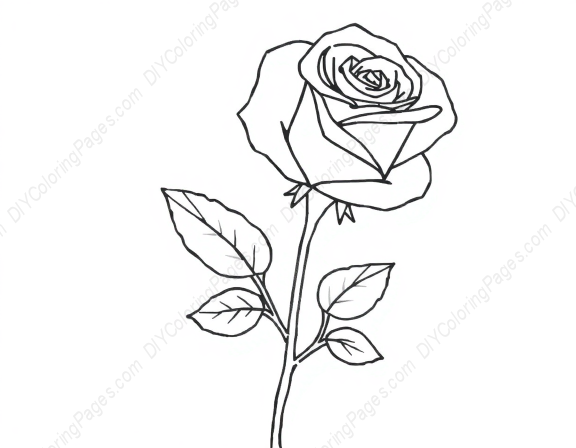 Free Printable valentine rose - valentine, rose Coloring Page for Kids and Adults - High Quality PDF & PNG Download