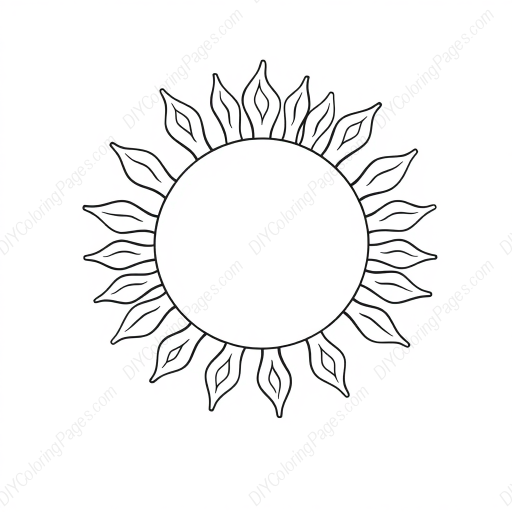 easy sun - easy, sun coloring page