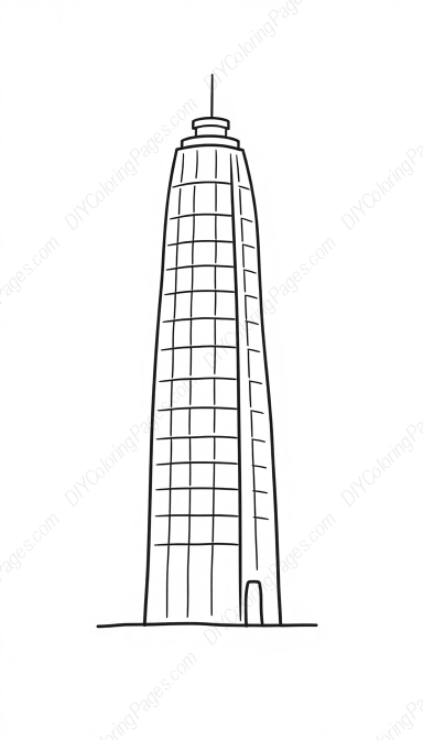 Free Printable skyscraper - skyscraper Coloring Page for Kids and Adults - High Quality PDF & PNG Download