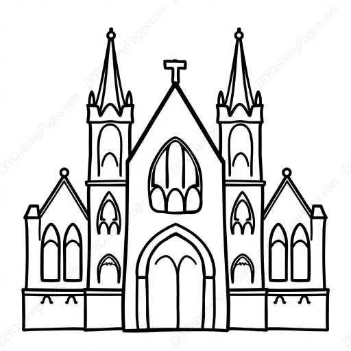 Free Printable gothic architecture - gothic architecture Coloring Page for Kids and Adults - High Quality PDF & PNG Download