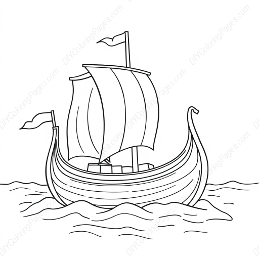 Free Printable viking ship - viking, ship Coloring Page for Kids and Adults - High Quality PDF & PNG Download