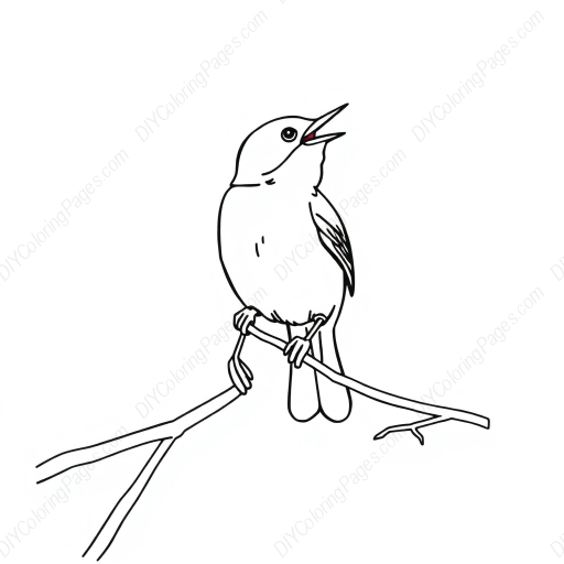 mockingbird singing - singing, mockingbird coloring page