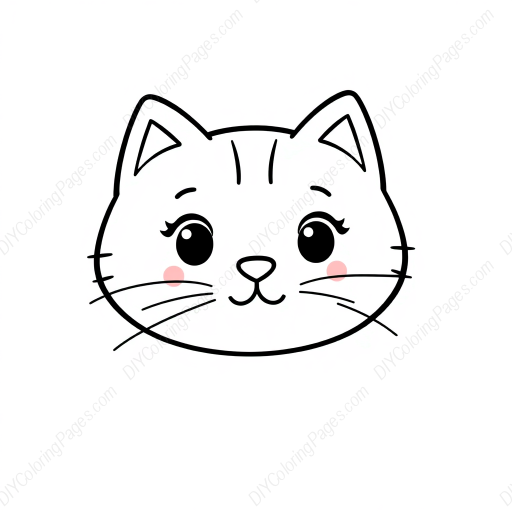 Free Printable cat face - cat, face Coloring Page for Kids and Adults - High Quality PDF & PNG Download