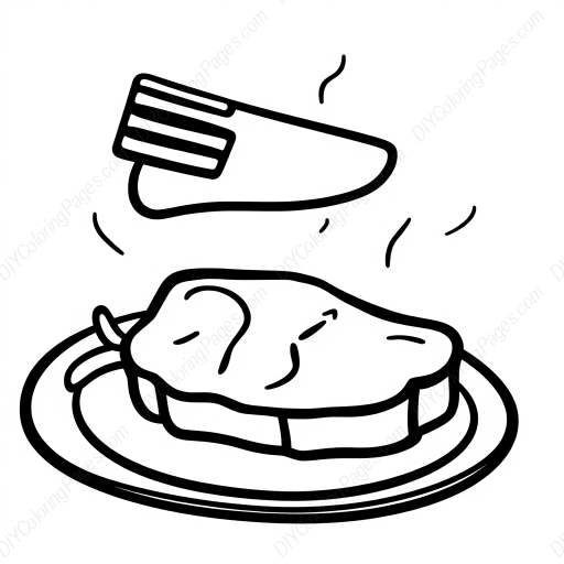 Free Printable steak dinner - steak, dinner Coloring Page for Kids and Adults - High Quality PDF & PNG Download