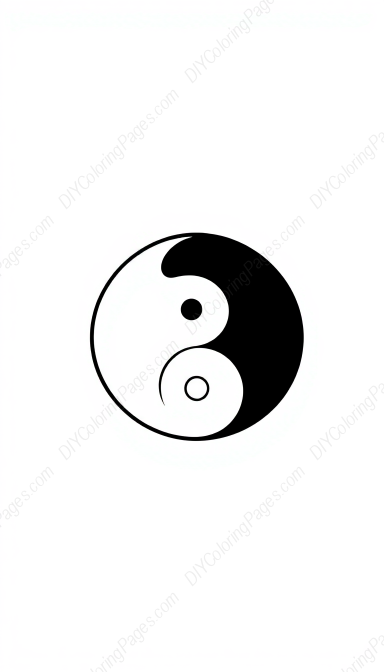 Free Printable yin yang - yin yang Coloring Page for Kids and Adults - High Quality PDF & PNG Download